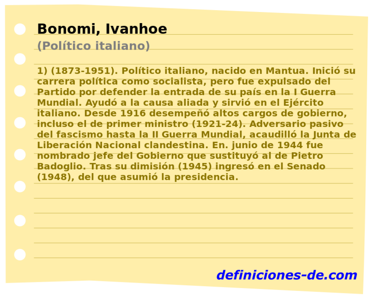 Bonomi, Ivanhoe (Poltico italiano)