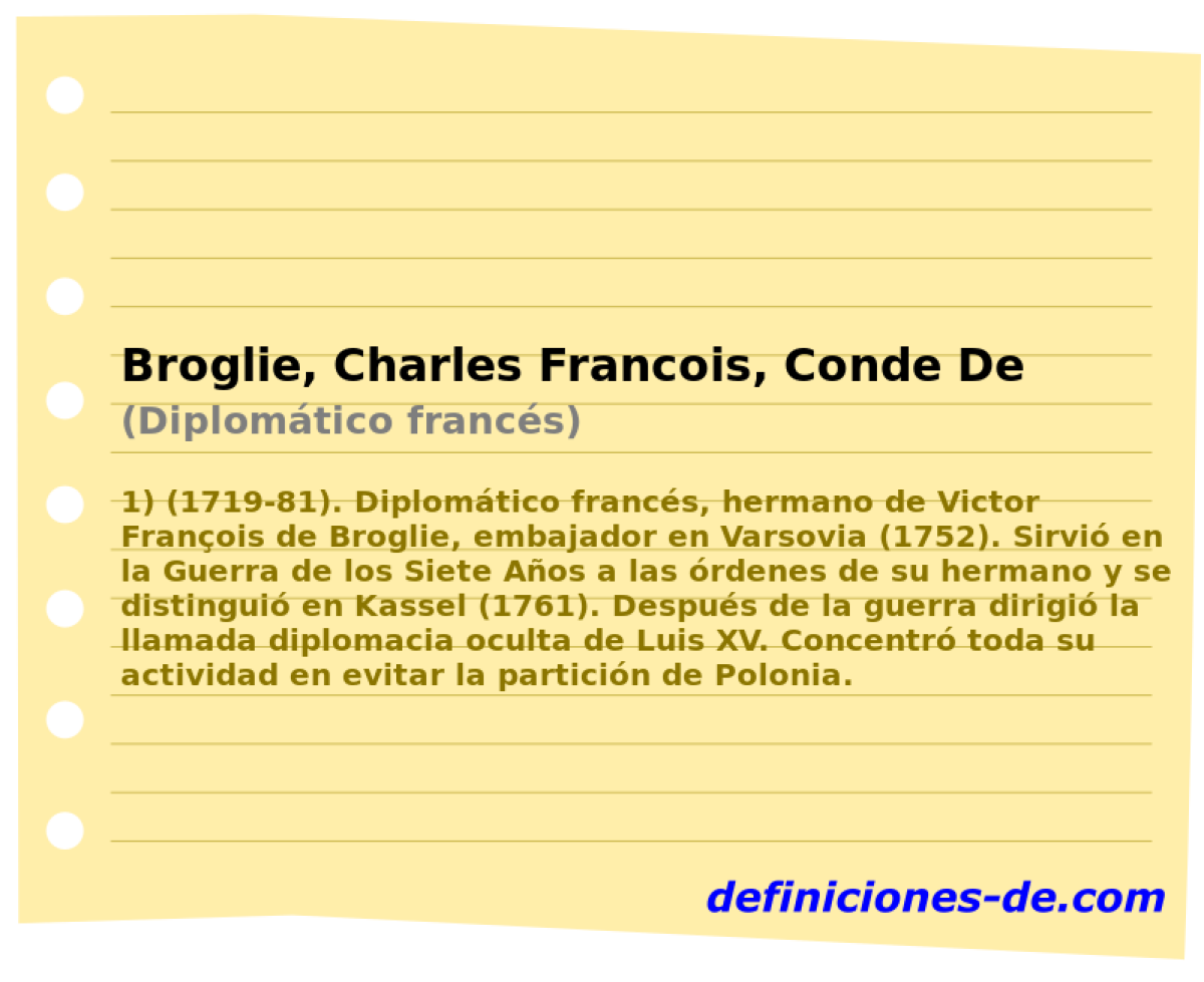 Broglie, Charles Francois, Conde De (Diplomtico francs)