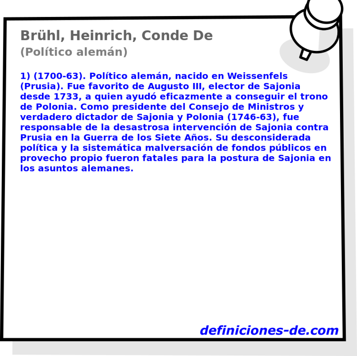 Brhl, Heinrich, Conde De (Poltico alemn)