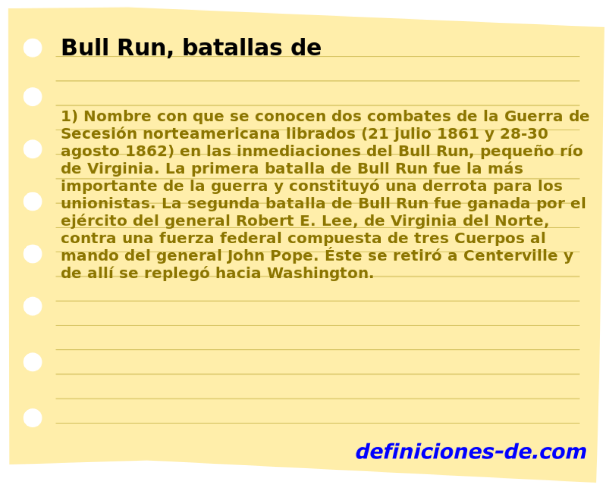 Bull Run, batallas de 