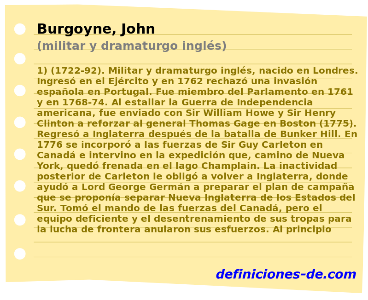 Burgoyne, John (militar y dramaturgo ingls)