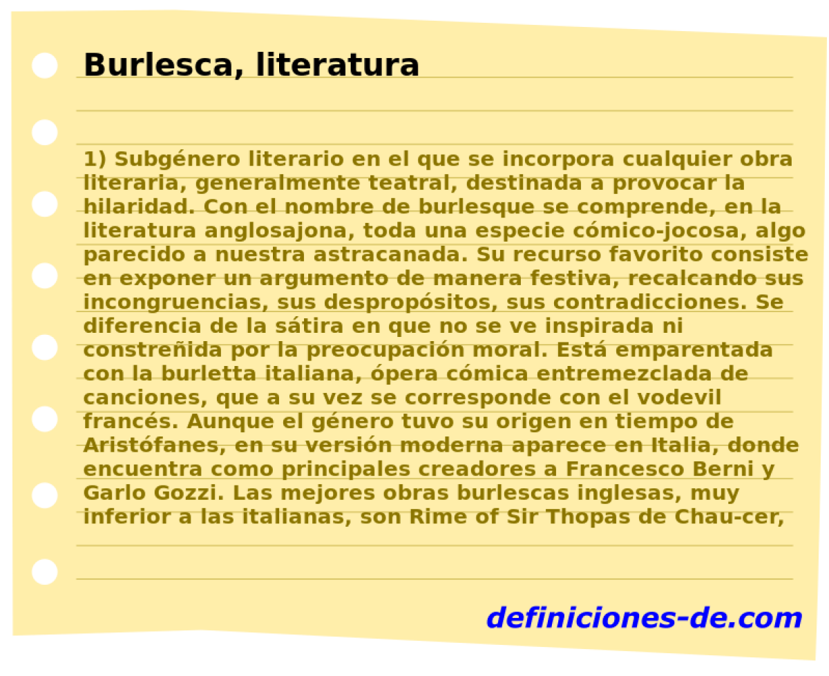 Burlesca, literatura 