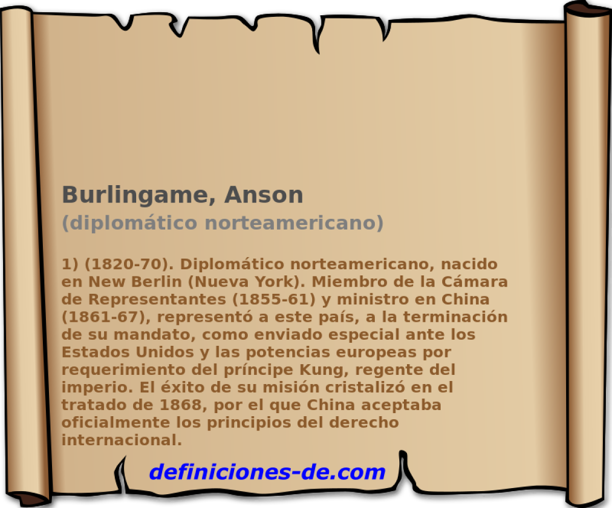 Burlingame, Anson (diplomtico norteamericano)