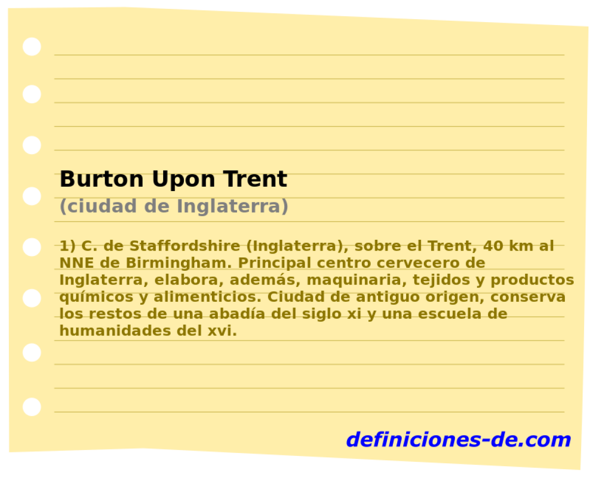 Burton Upon Trent (ciudad de Inglaterra)