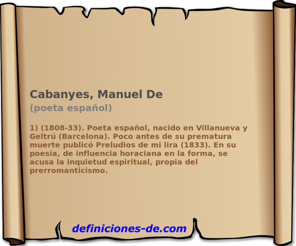 Cabanyes, Manuel De (poeta espaol)