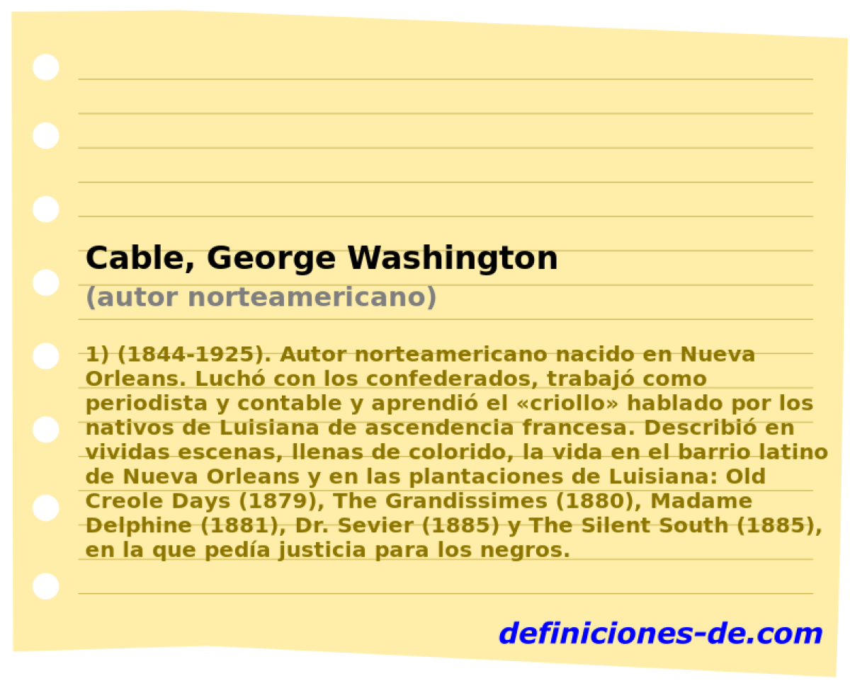Cable, George Washington (autor norteamericano)