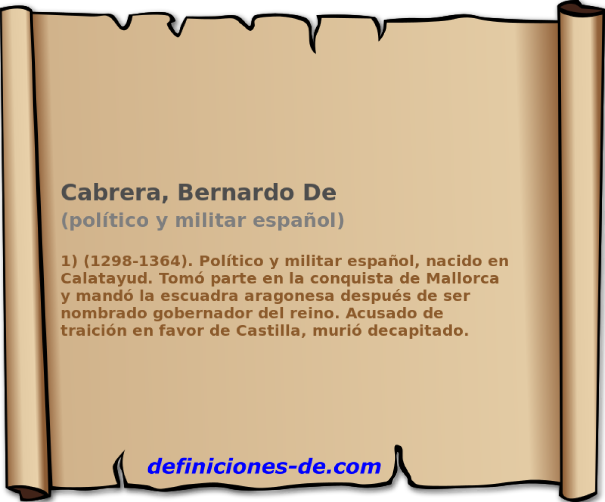 Cabrera, Bernardo De (poltico y militar espaol)