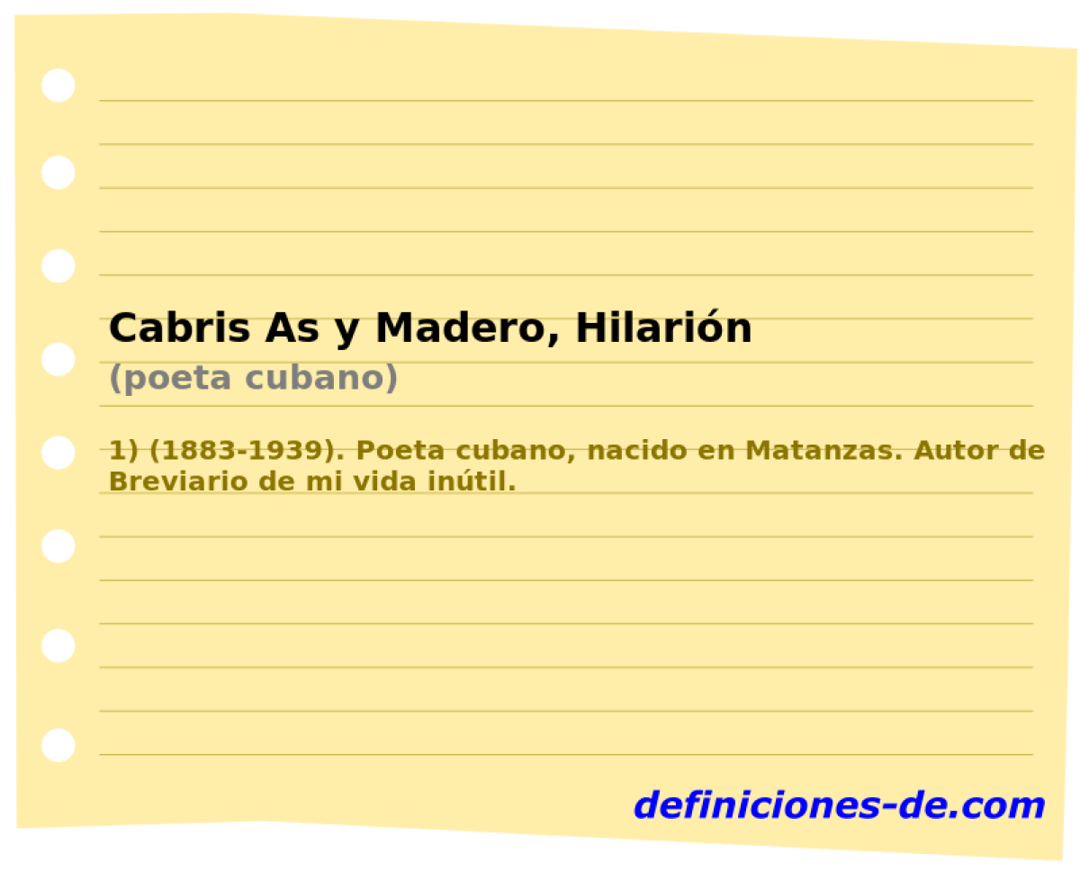 Cabris As y Madero, Hilarin (poeta cubano)