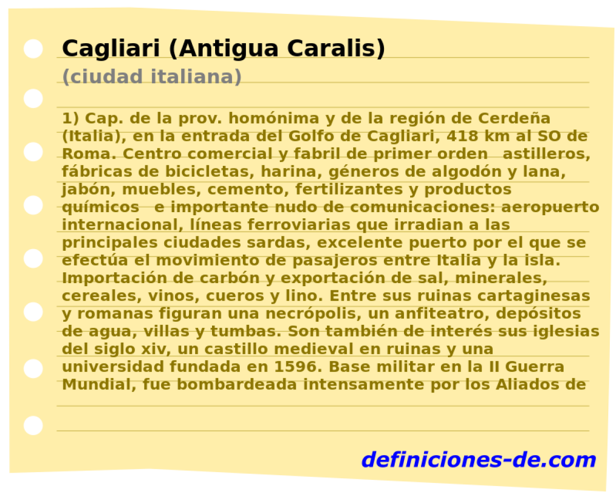 Cagliari (Antigua Caralis) (ciudad italiana)