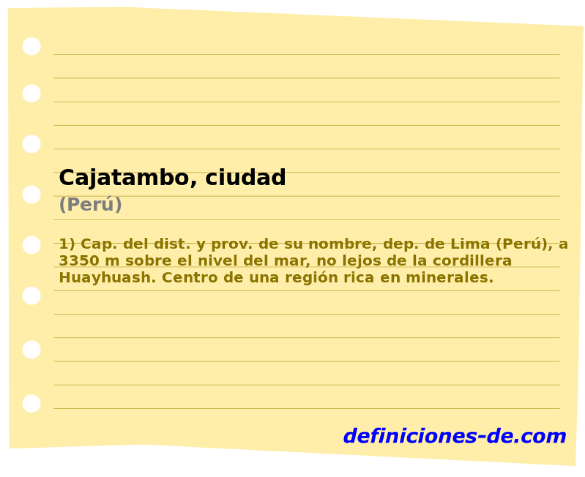 Cajatambo, ciudad (Per)