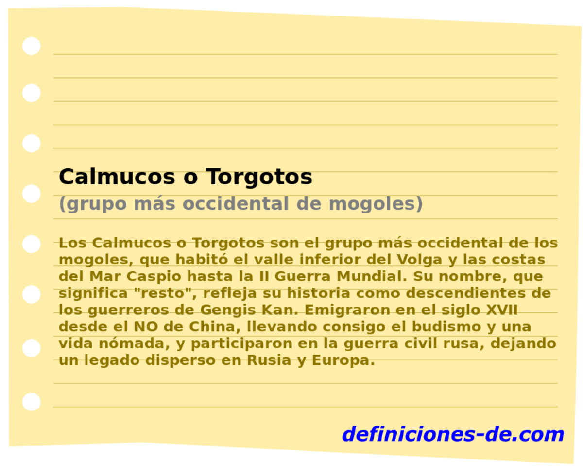 Calmucos o Torgotos (grupo ms occidental de mogoles)