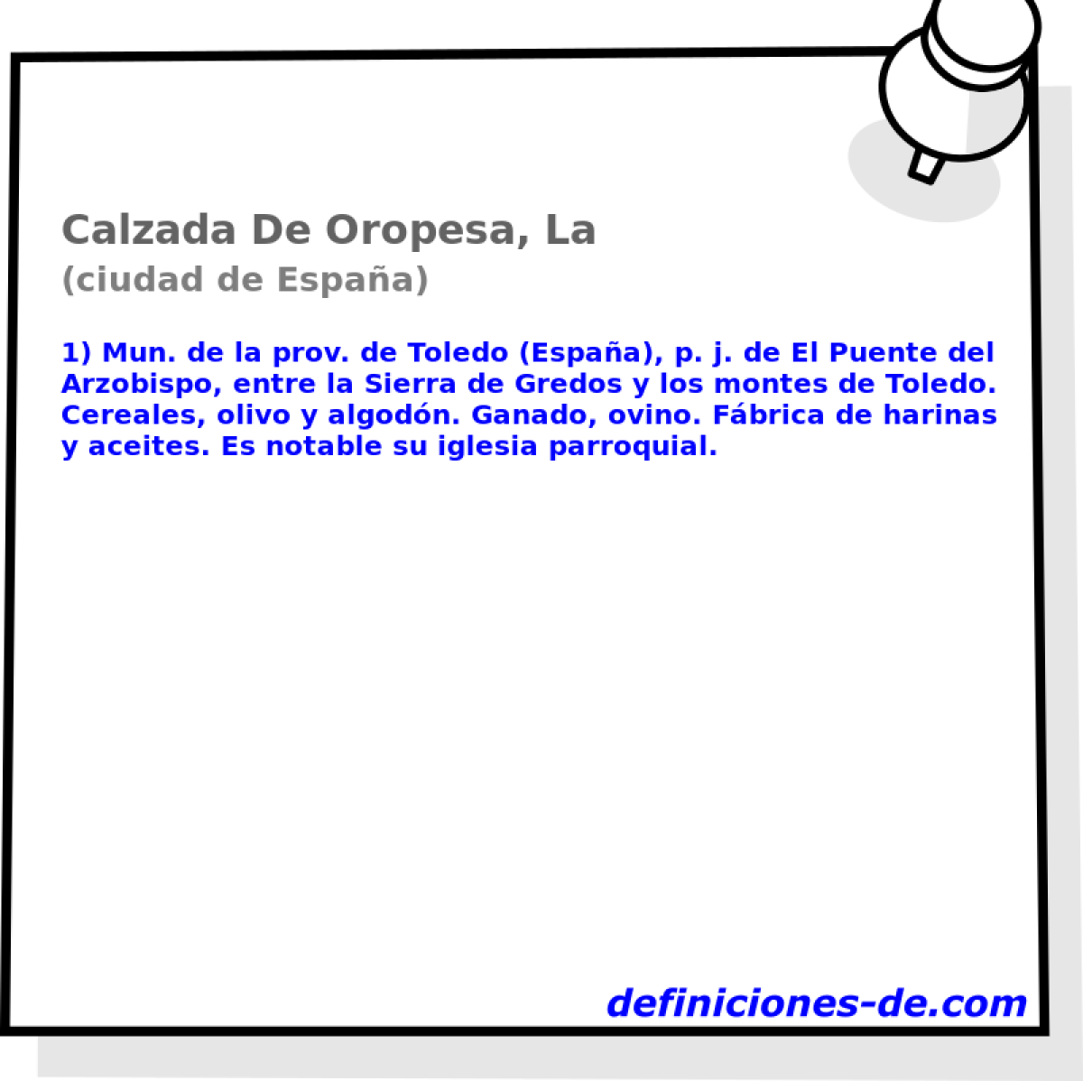 Calzada De Oropesa, La (ciudad de Espaa)