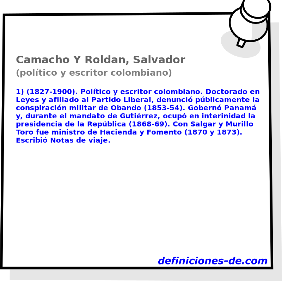 Camacho Y Roldan, Salvador (poltico y escritor colombiano)