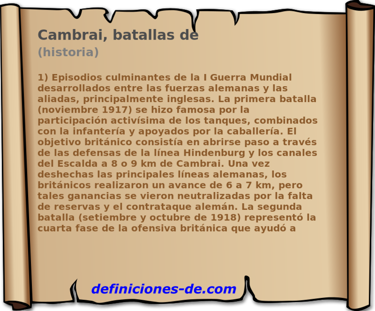 Cambrai, batallas de (historia)