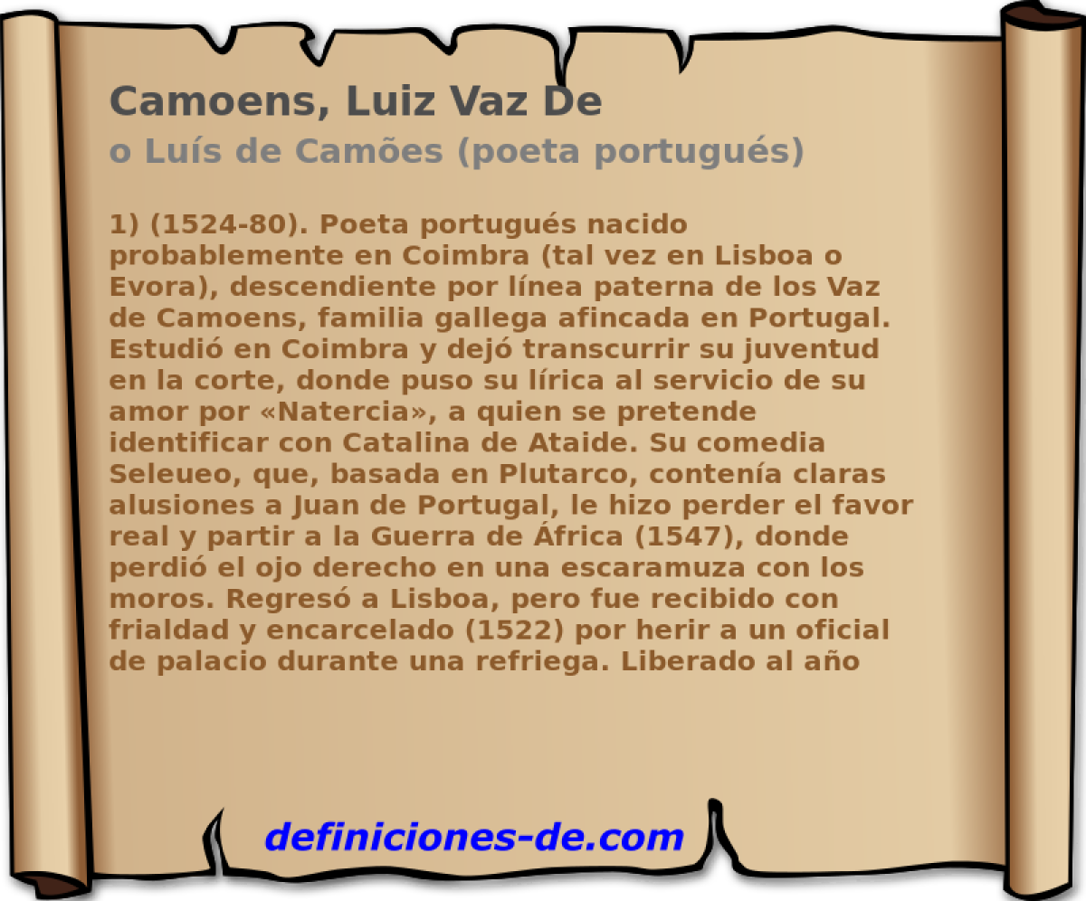 Camoens, Luiz Vaz De o Lus de Cames (poeta portugus)