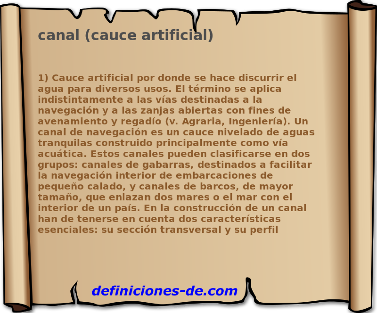 canal (cauce artificial) 