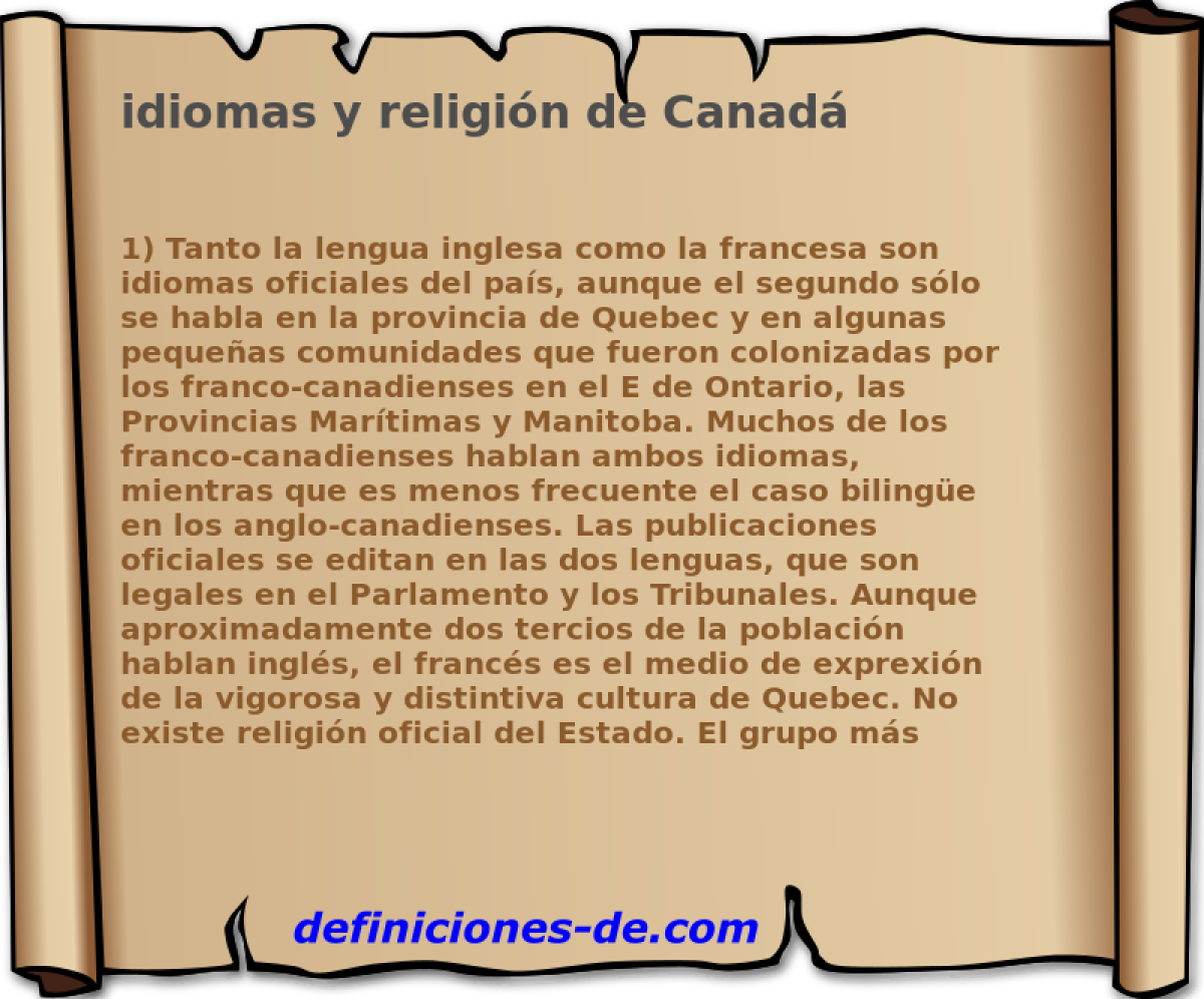 idiomas y religin de Canad 