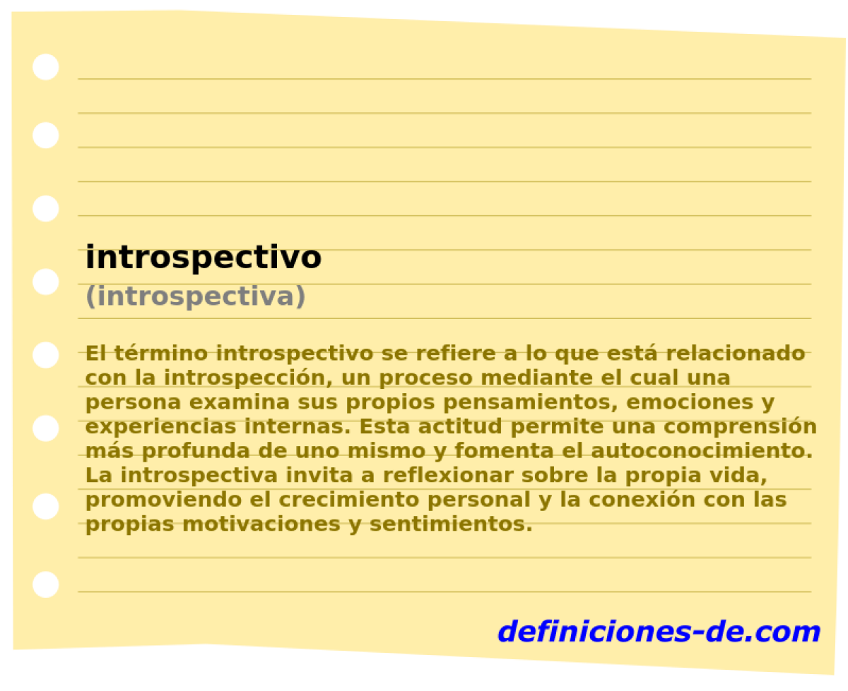 introspectivo (introspectiva)