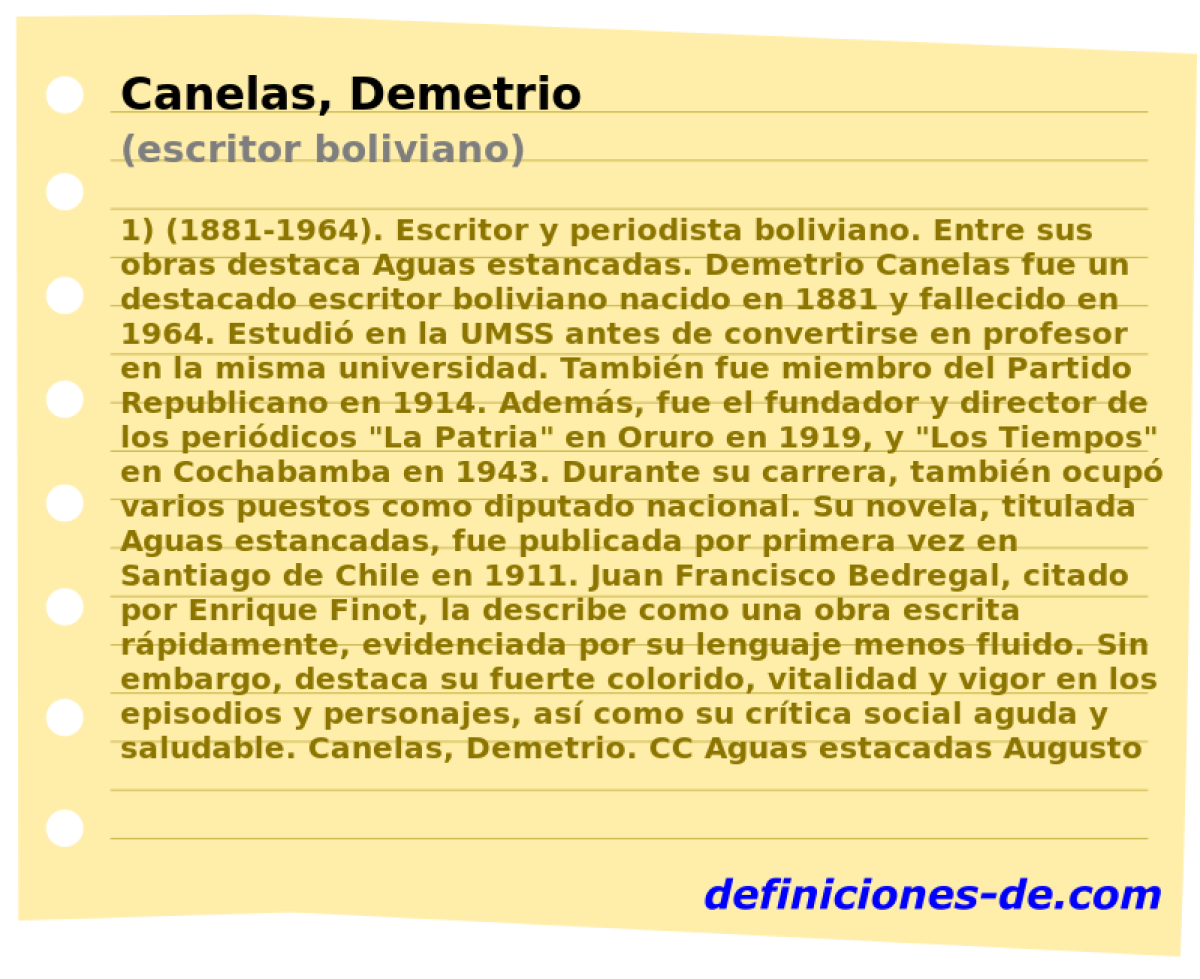 Canelas, Demetrio (escritor boliviano)