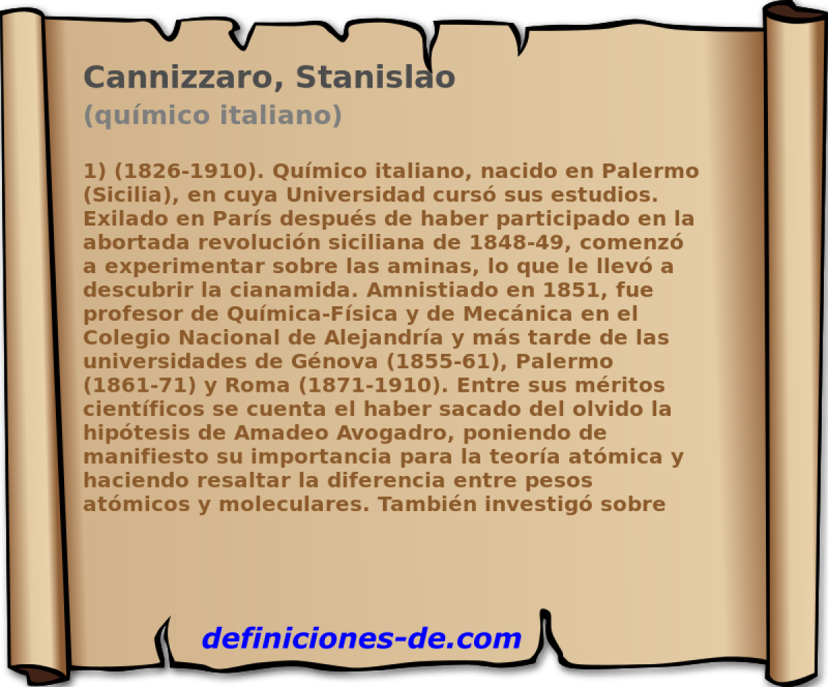 Cannizzaro, Stanislao (qumico italiano)