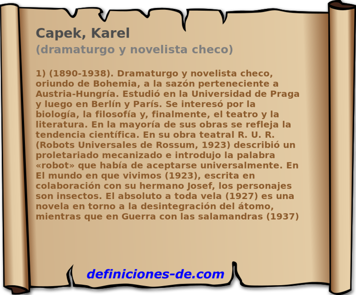 Capek, Karel (dramaturgo y novelista checo)