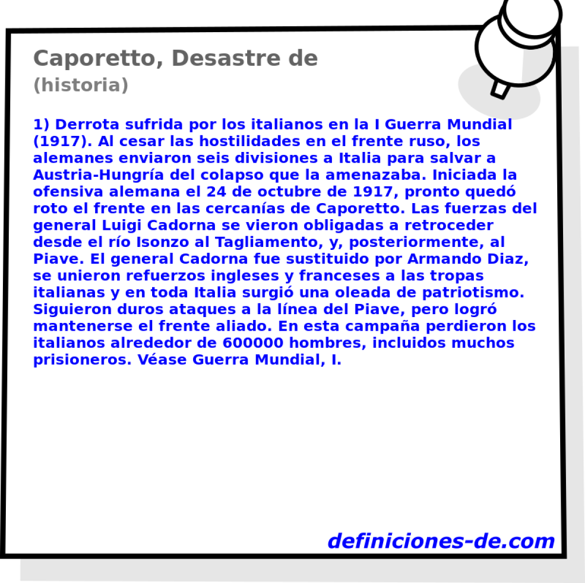 Caporetto, Desastre de (historia)