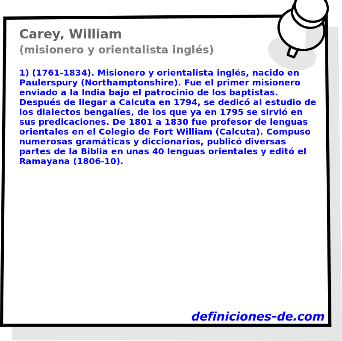 Carey, William (misionero y orientalista ingls)