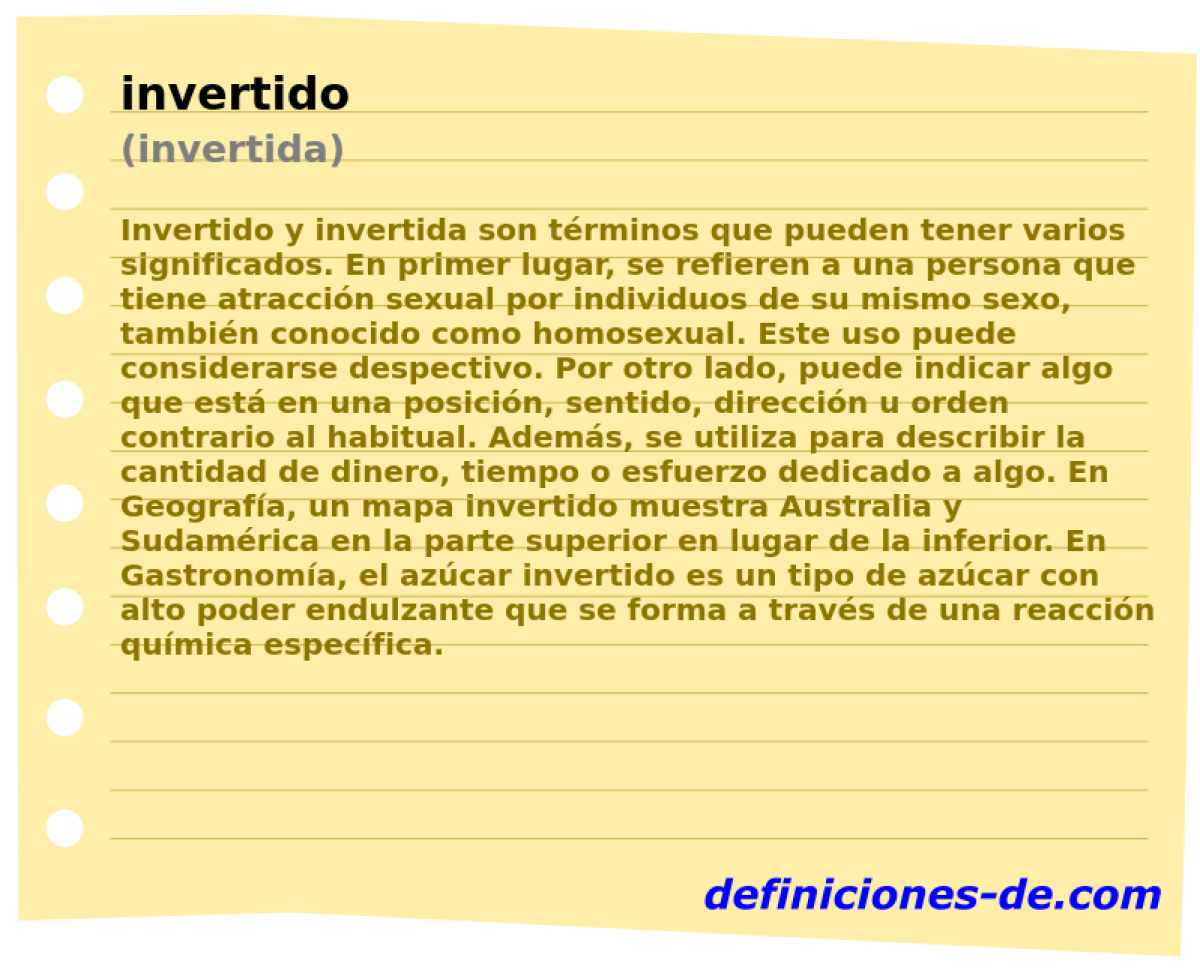 invertido (invertida)