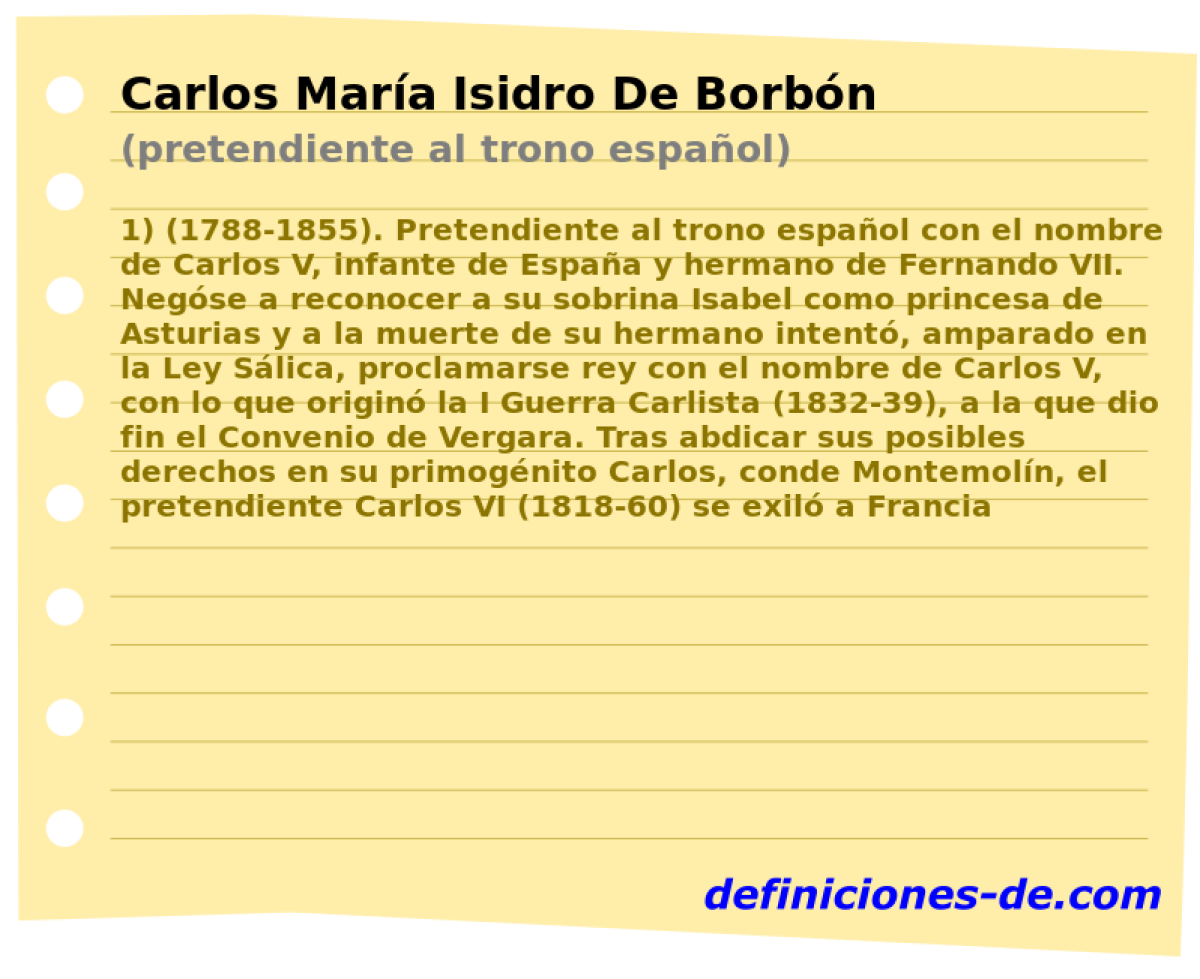 Carlos Mara Isidro De Borbn (pretendiente al trono espaol)