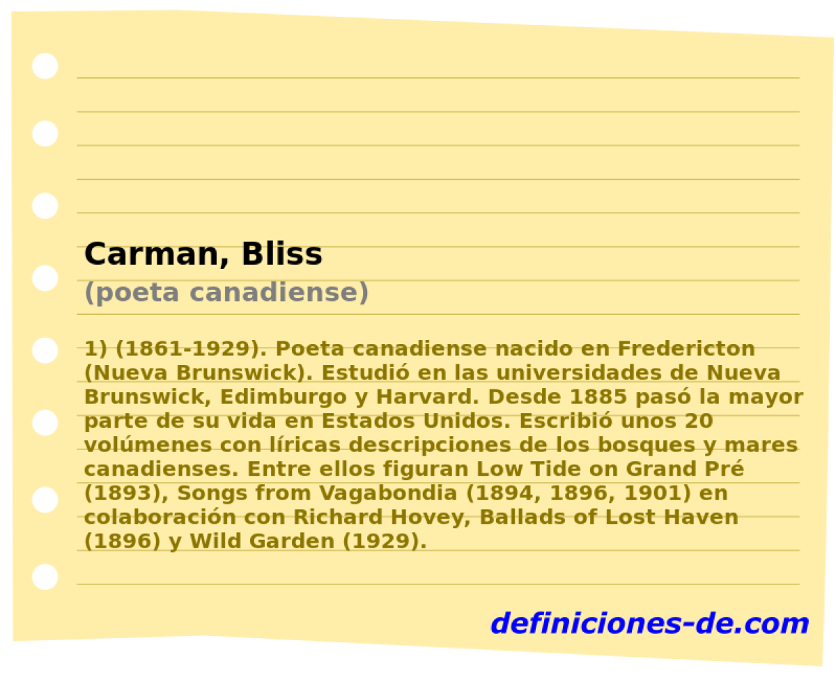 Carman, Bliss (poeta canadiense)