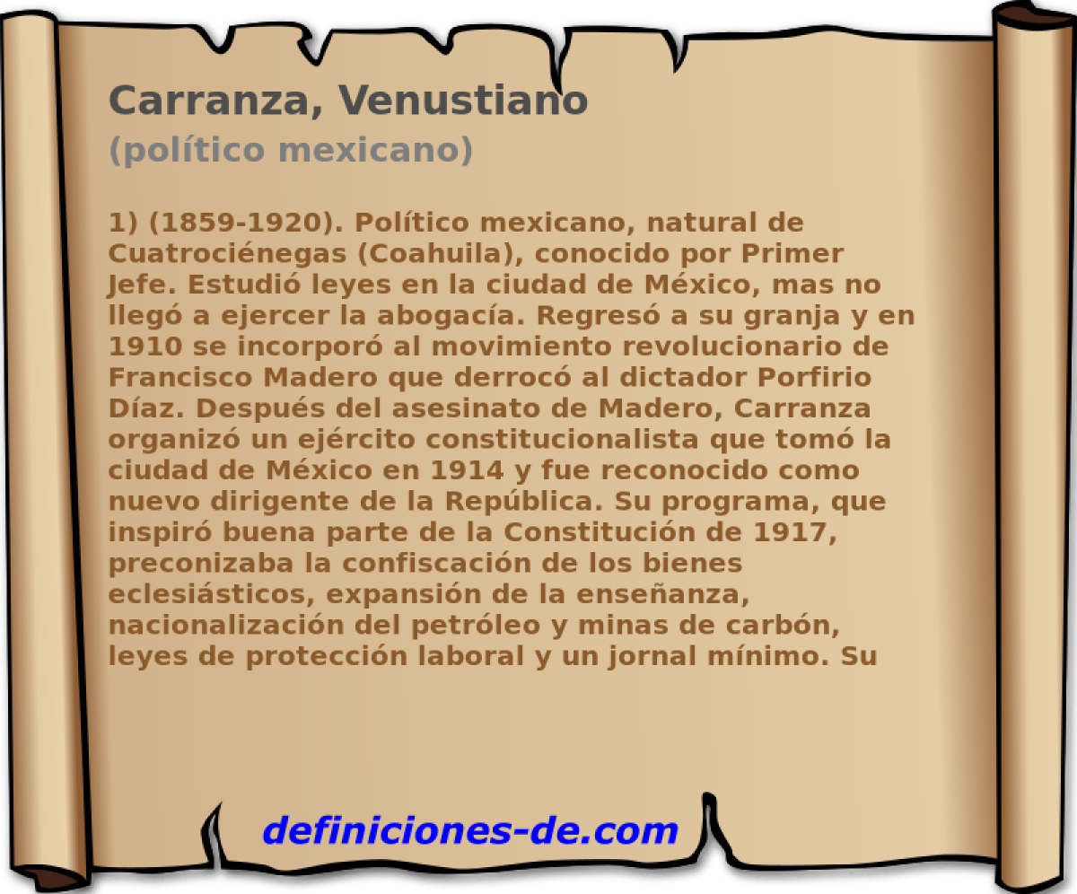 Carranza, Venustiano (poltico mexicano)