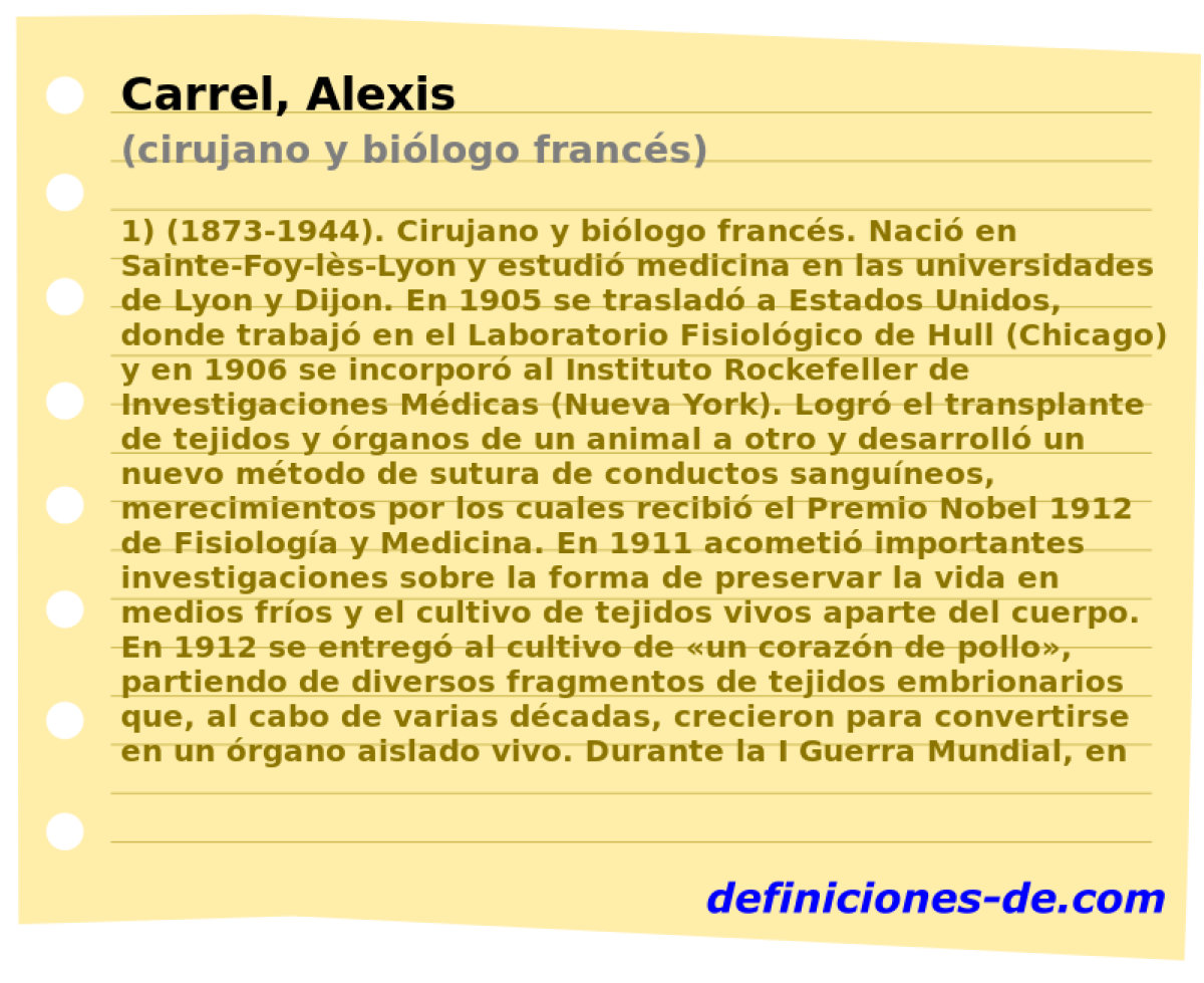 Carrel, Alexis (cirujano y bilogo francs)