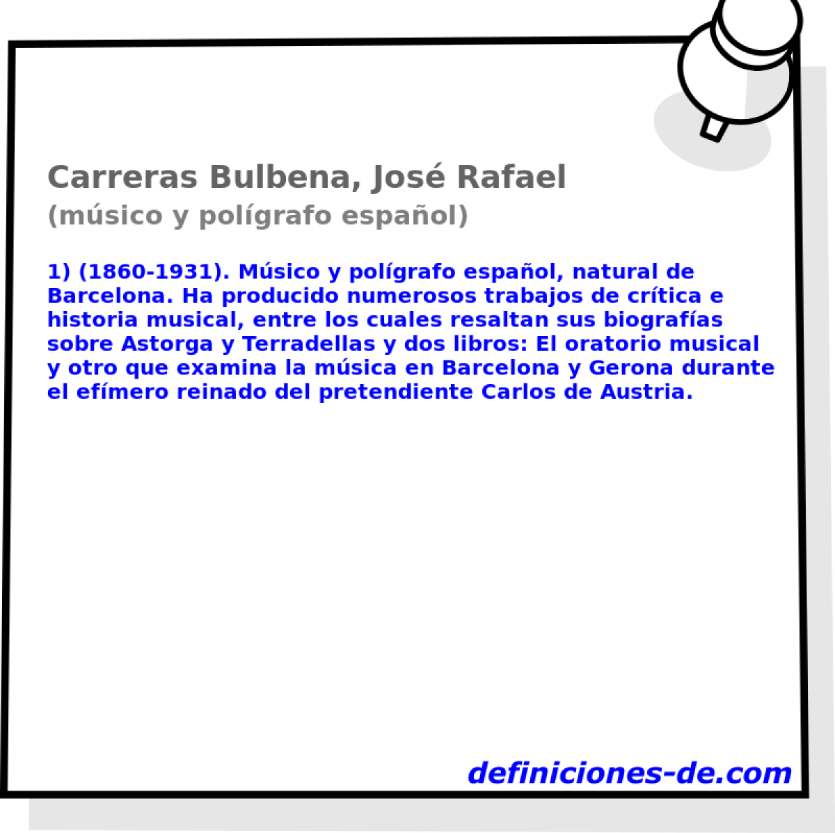 Carreras Bulbena, Jos Rafael (msico y polgrafo espaol)