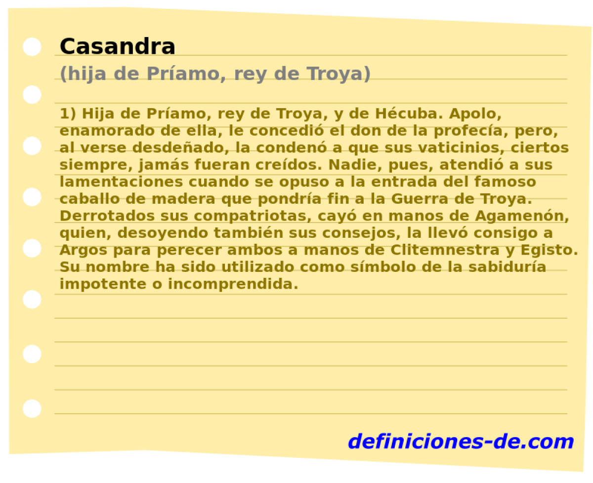 Casandra (hija de Pramo, rey de Troya)