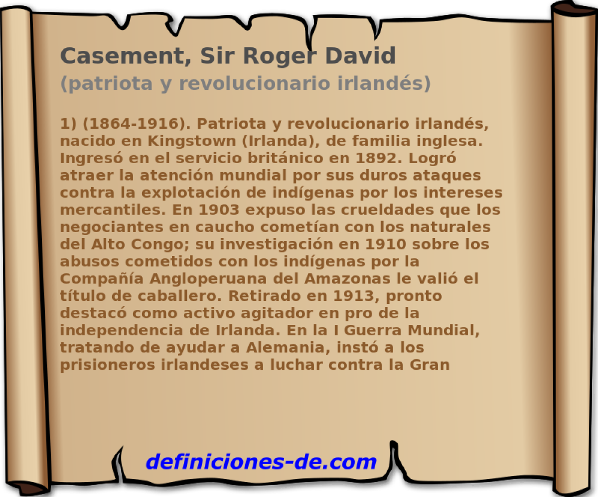 Casement, Sir Roger David (patriota y revolucionario irlands)