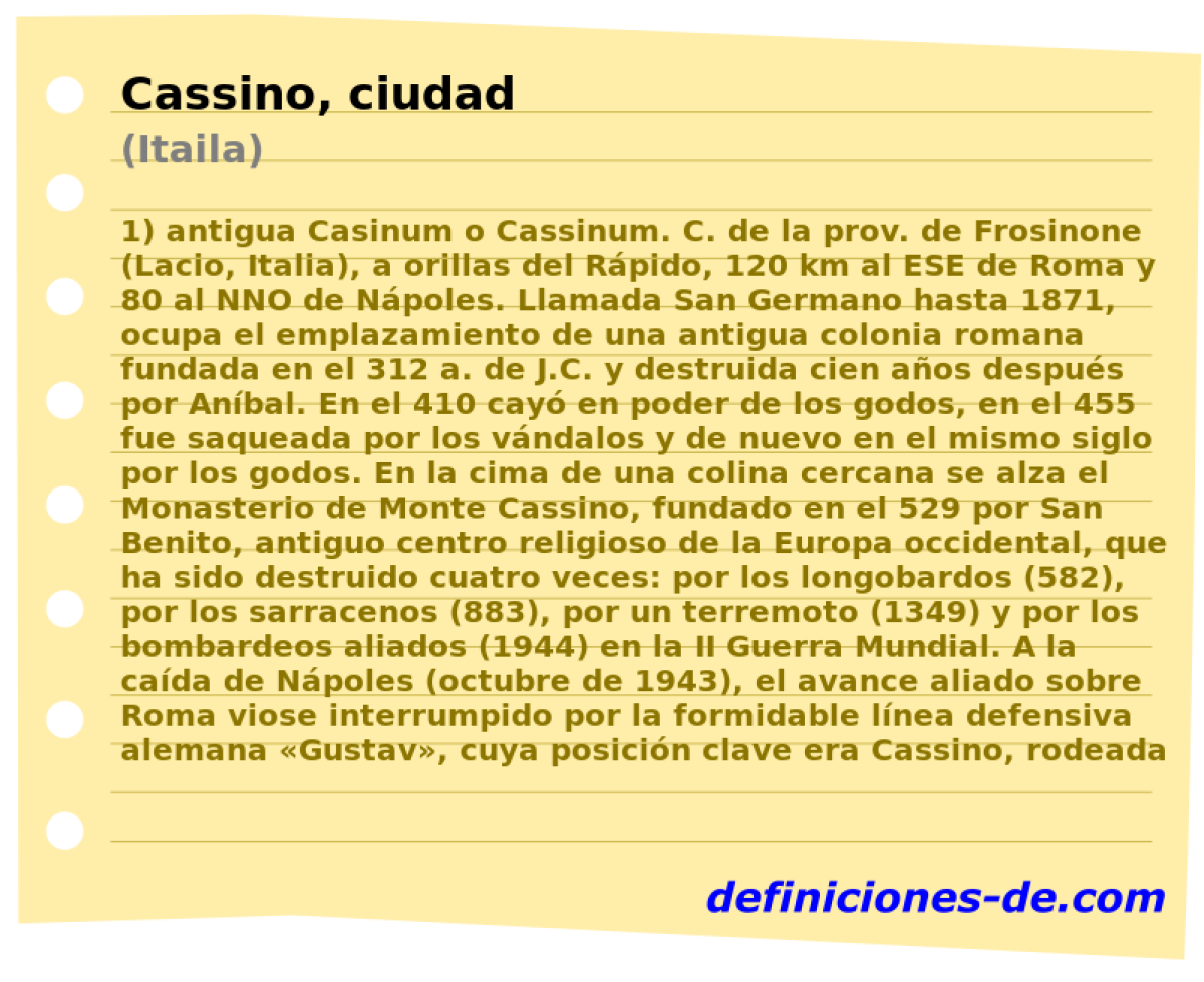 Cassino, ciudad (Itaila)