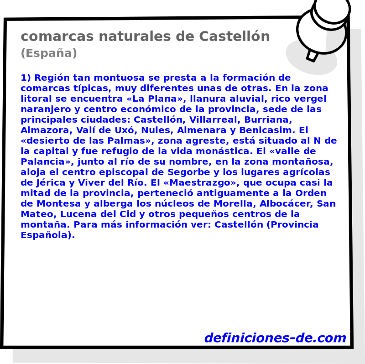 comarcas naturales de Castelln (Espaa)