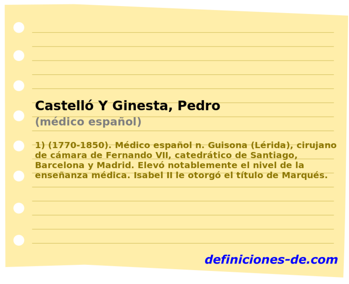 Castell Y Ginesta, Pedro (mdico espaol)