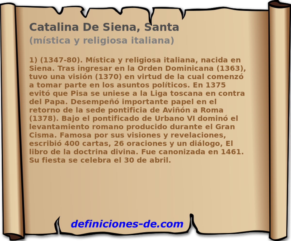 Catalina De Siena, Santa (mstica y religiosa italiana)
