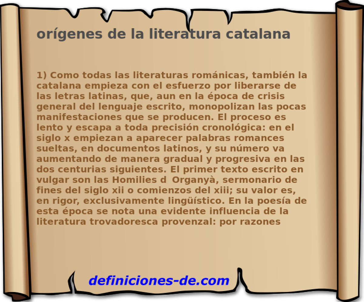 orgenes de la literatura catalana 