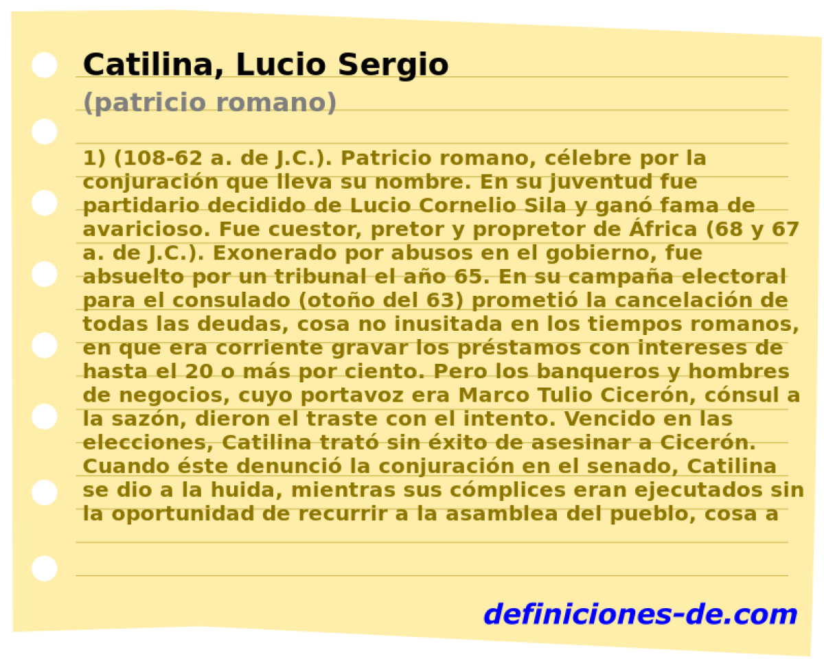 Catilina, Lucio Sergio (patricio romano)