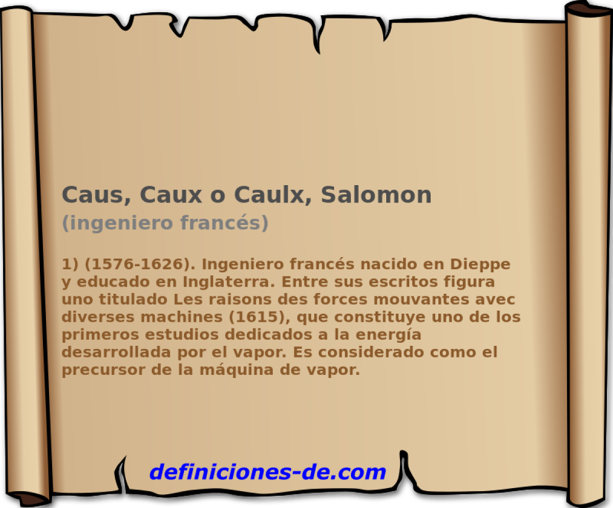 Caus, Caux o Caulx, Salomon (ingeniero francs)