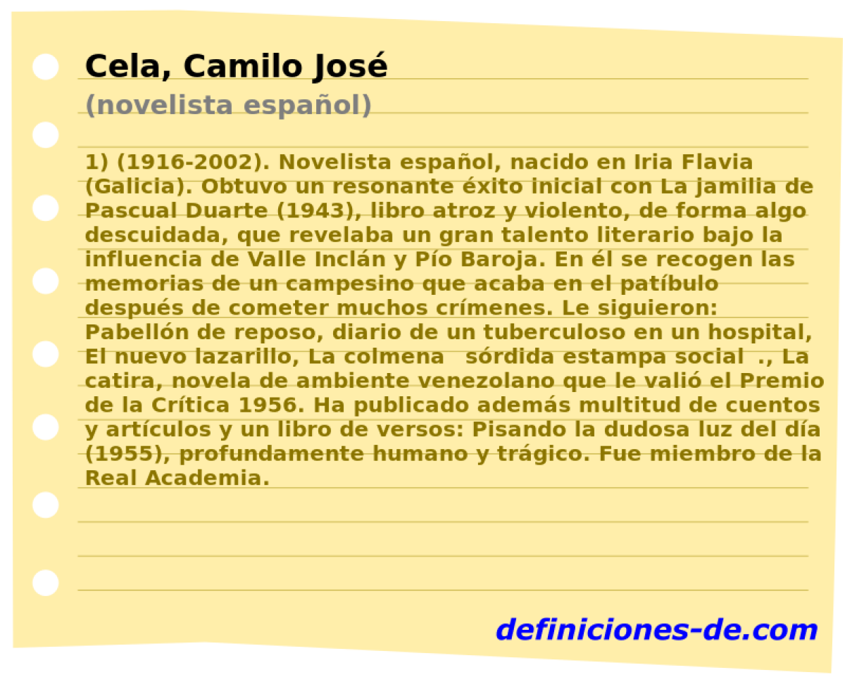 Cela, Camilo Jos (novelista espaol)