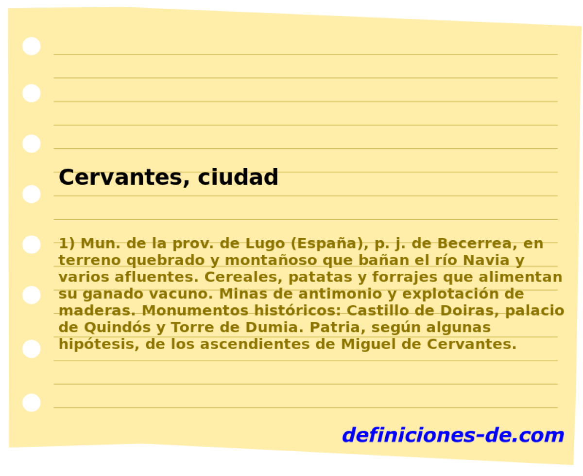 Cervantes, ciudad 