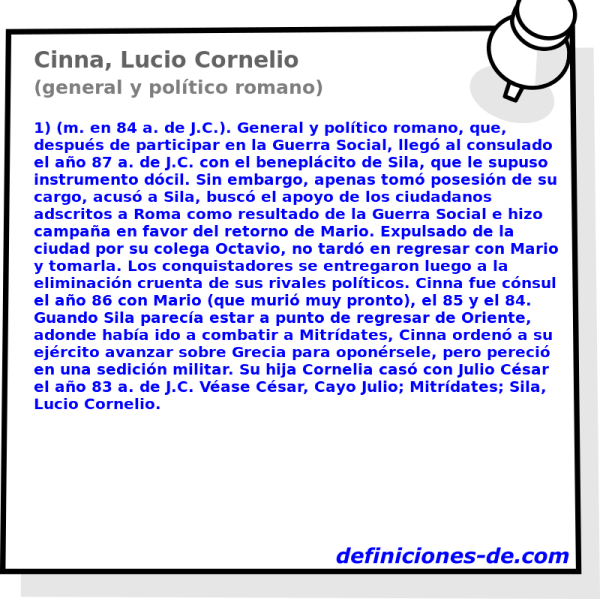 Cinna, Lucio Cornelio (general y poltico romano)