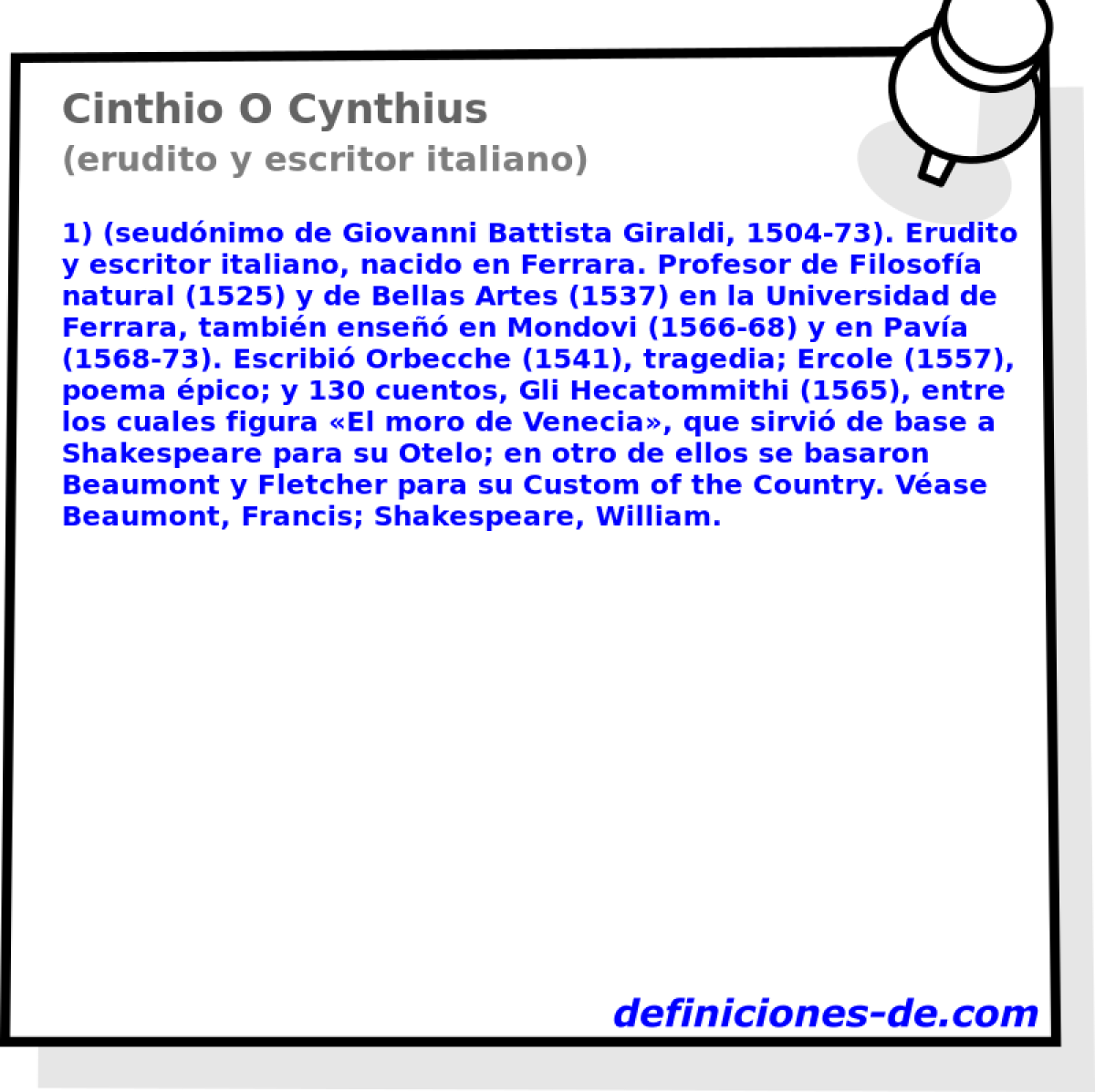 Cinthio O Cynthius (erudito y escritor italiano)