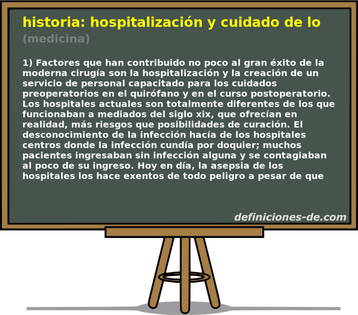 historia: hospitalizacin y cuidado de los enfermos (medicina)