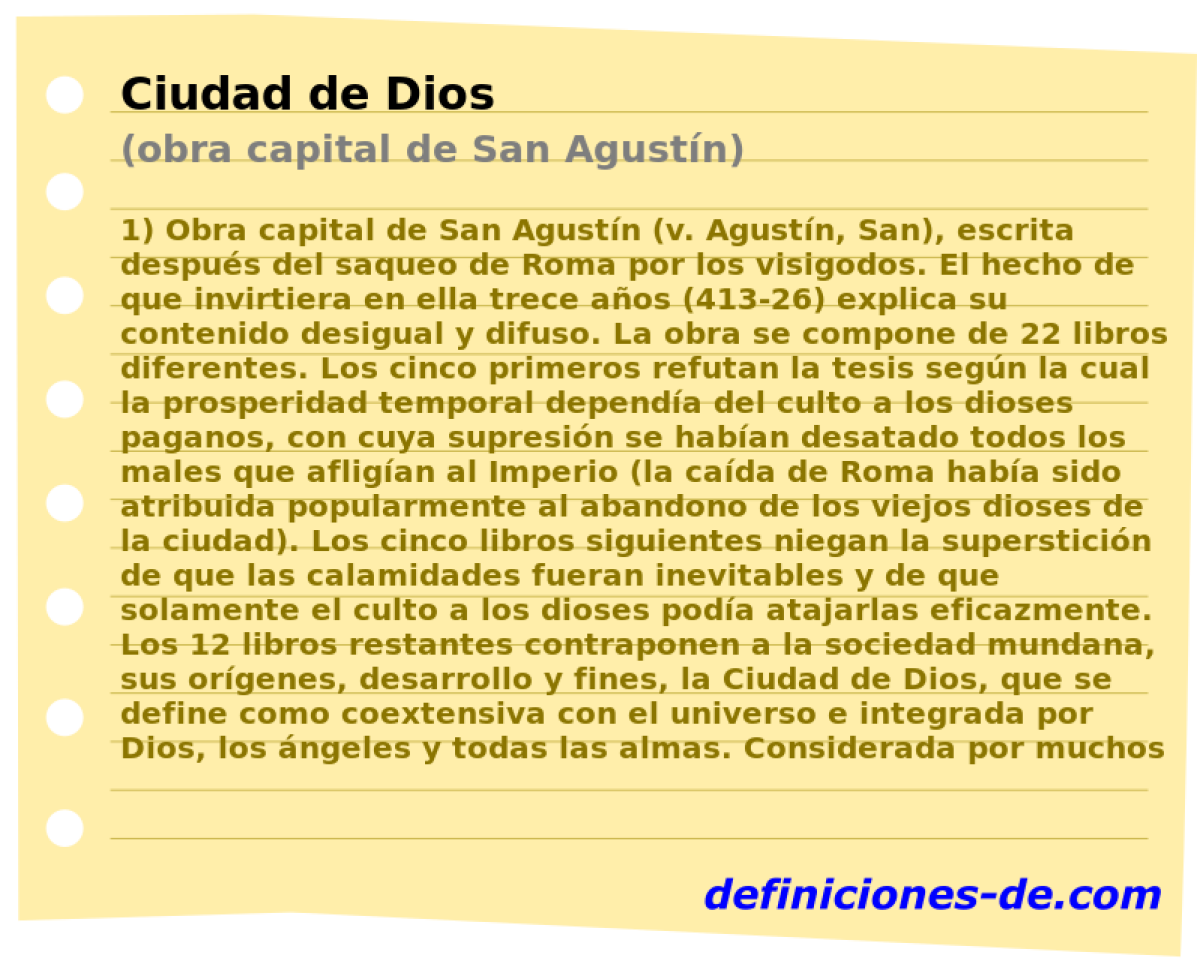 Ciudad de Dios (obra capital de San Agustn)