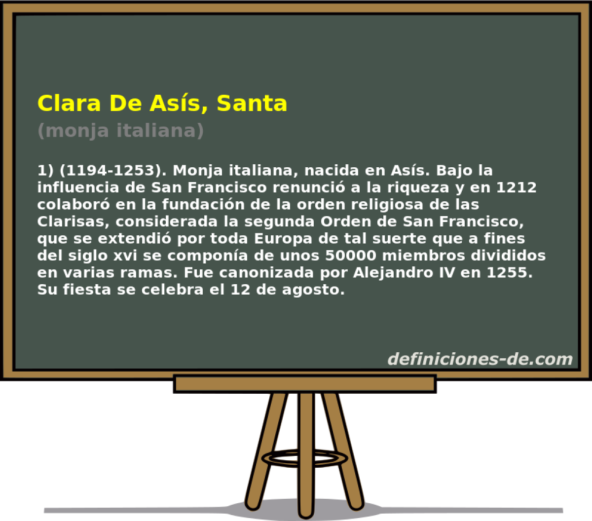 Clara De Ass, Santa (monja italiana)