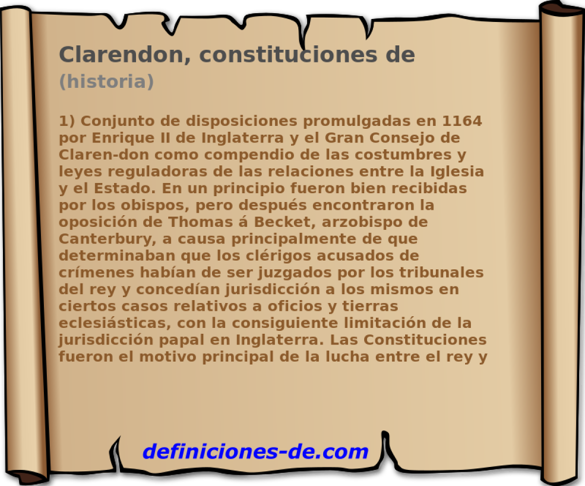 Clarendon, constituciones de (historia)